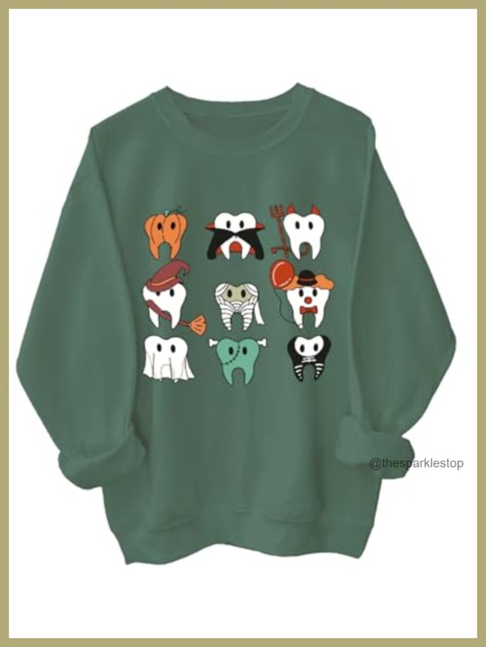 Halloween Dentist Sweatshirt Dental Crew Neck Pullover Cotton Fall